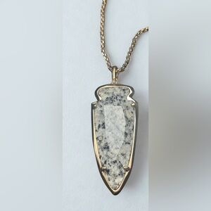 Kendra Scott LONG Pendant Necklace Faux Arrowhead with Gift Box Designer RARE